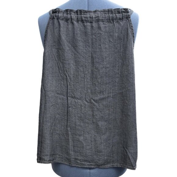 TIME & TRU Chambray Halter Top Tie‎ Back Keyhole Womens XXL / XXXL Black NEW - Picture 3 of 14